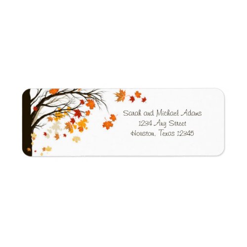 Falling Leaves Fall Autumn Return Address Label