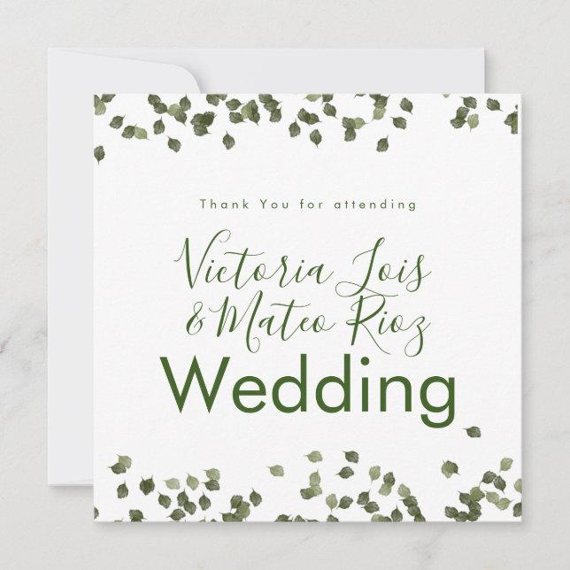 Falling Leaves Fall Autumn Thank You Wedding (Front)