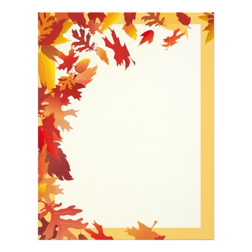 Falling Leaves - Gold Framed Autumn Letterhead | Zazzle