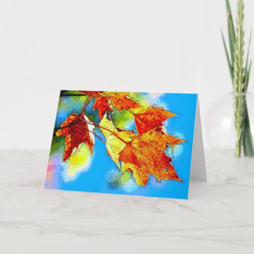Falling Leaves Holiday Card