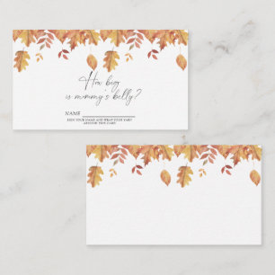 Falling leaves - How big is mommy's belly game Enclosure Card