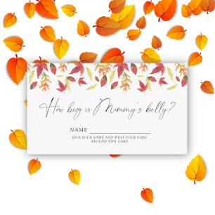 Falling leaves - How big is mommy's belly game Enclosure Card