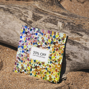 Falling leaves illustrated watercolor colorful  discount card