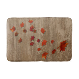 Falling Leaves Landscape Bath Mat