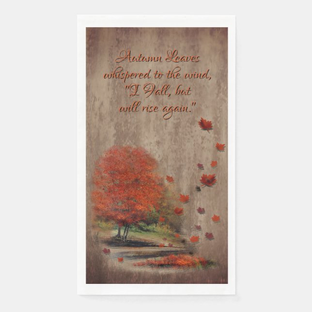 Falling Leaves Landscape Paper Guest Towels (Front)