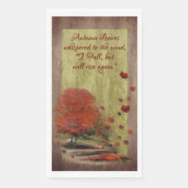 Falling Leaves Landscape Paper Guest Towels (Front)