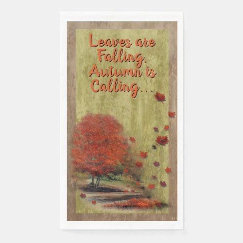 Falling Leaves Landscape Paper Guest Towels