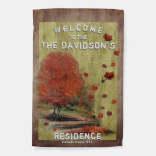 Falling Leaves Landscape Welcome Garden Flag