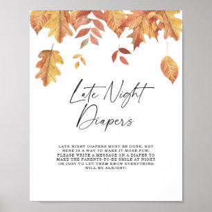 Falling leaves Late night diapers game Poster