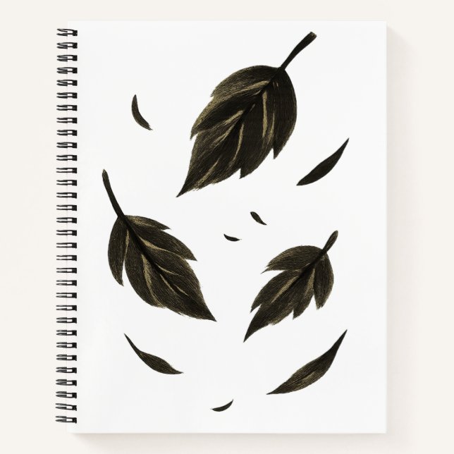 Falling Leaves – Minimalist Ink Nature on  Notebook (Front)