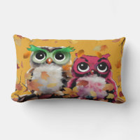Falling Leaves & Owls Pillow