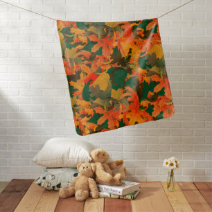 Falling Leaves Pattern for Autumn Baby Blanket