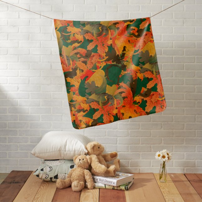 Falling Leaves Pattern for Autumn Baby Blanket (In Situ)