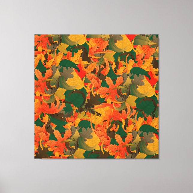 Falling Leaves Pattern for Autumn Canvas Print (Front)