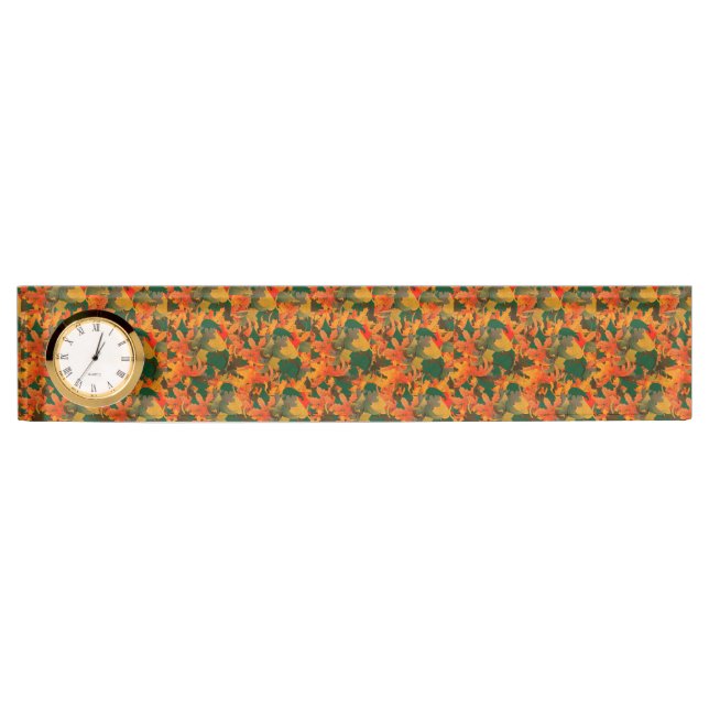Falling Leaves Pattern for Autumn Desk Name Plate (Front)