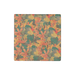 Falling Leaves Pattern for Autumn Stone Magnet