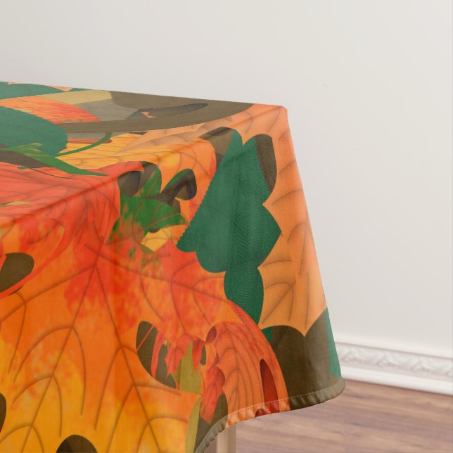 Falling Leaves Pattern for Autumn Tablecloth (In Situ)
