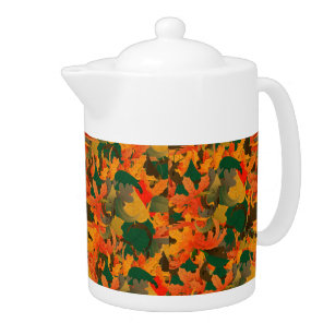 Falling Leaves Pattern for Autumn Teapot