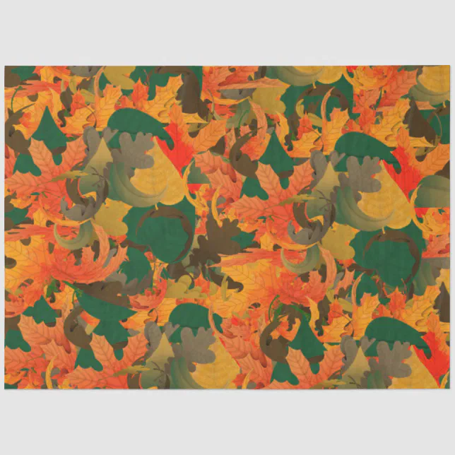 Falling Leaves Pattern for Autumn Tissue Paper | Zazzle