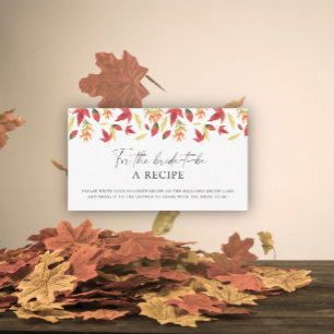Falling leaves - Recipe for the bride to be Enclosure Card