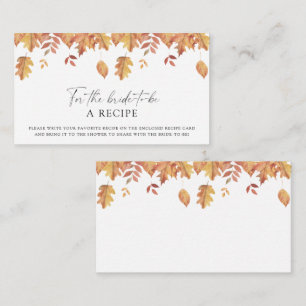 Falling leaves - Recipe for the bride to be Enclosure Card