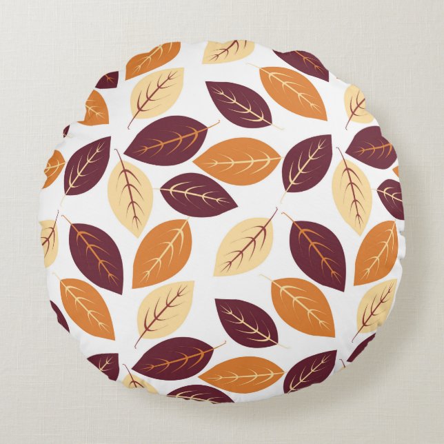 Falling Leaves Round Pillow (Front)