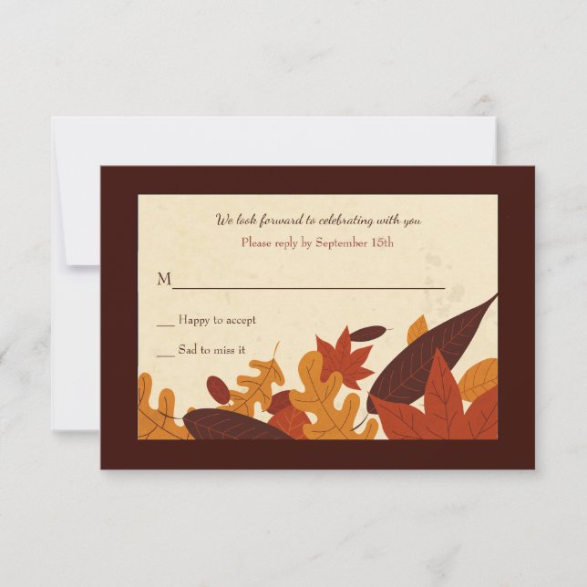 Falling Leaves RSVP Card (Front)
