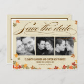 Falling Leaves Save The Date Card (Front/Back)