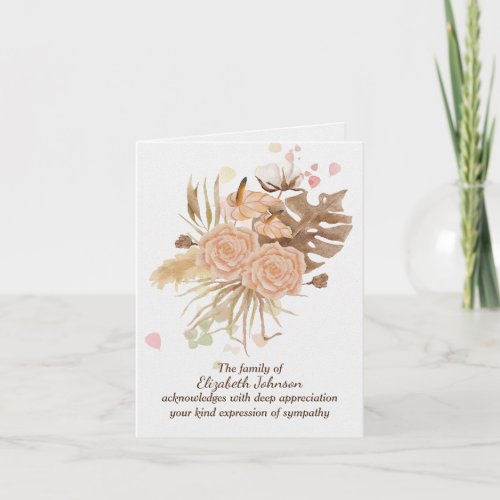 Falling Leaves Sympathy Thank You Card