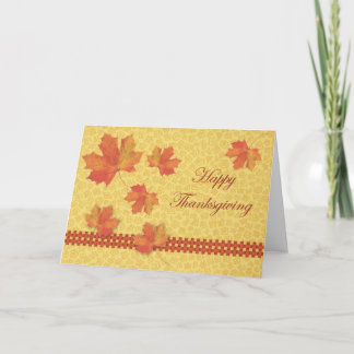 Falling Leaves Thanksgiving Card