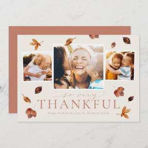 Falling Leaves Thanksgiving Photo Card