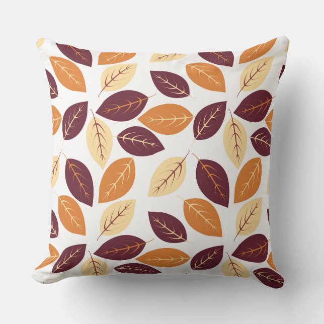 Falling Leaves Throw Pillow (Front)
