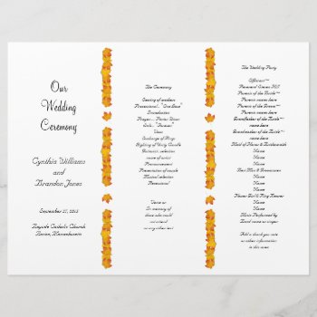 Falling Leaves Tri-fold Divided Program Template by fallcolors at Zazzle
