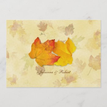 Falling Leaves  Two Maples Wedding Invitations by fallcolors at Zazzle