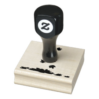 falling leaves vector white background rubber stamp