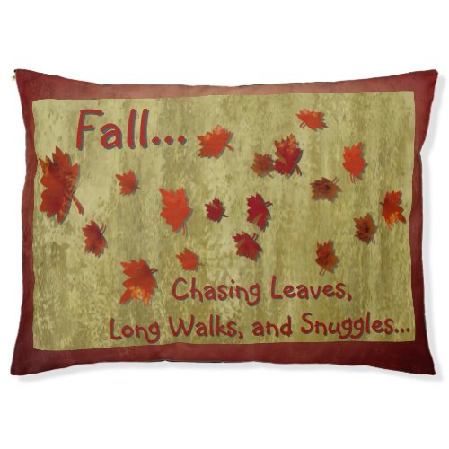 Falling Leaves Vintage Pattern Pet Bed