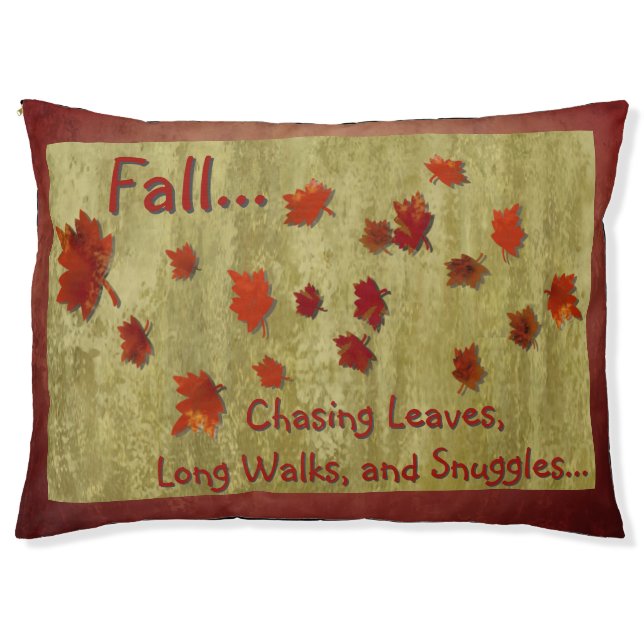 Falling Leaves Vintage Pattern Pet Bed (Front)