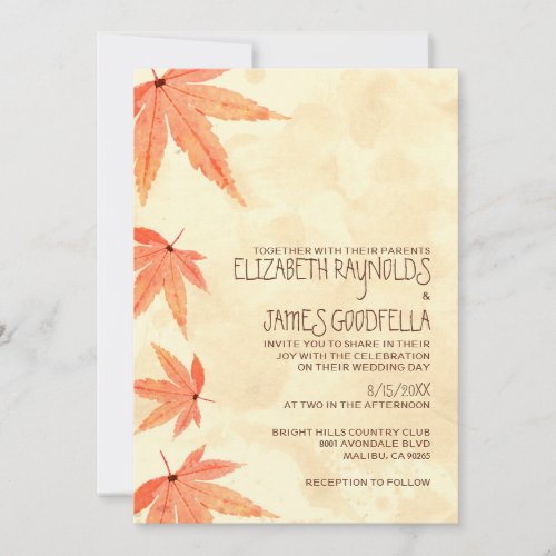 Falling Leaves Wedding Invitations