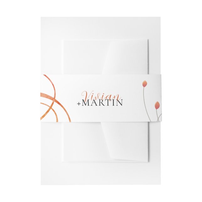 Falling Melody Poetic Wedding Invitation Belly Band (Front Example)