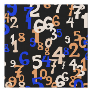 Falling numbers abstract background. Abstract back Faux Canvas Print