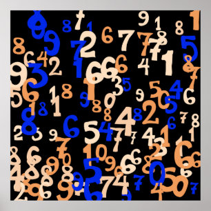 Falling numbers abstract background. Abstract back Poster