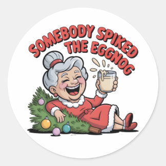 FALLING ON THE CHRISTMAS TREE  CLASSIC ROUND STICKER