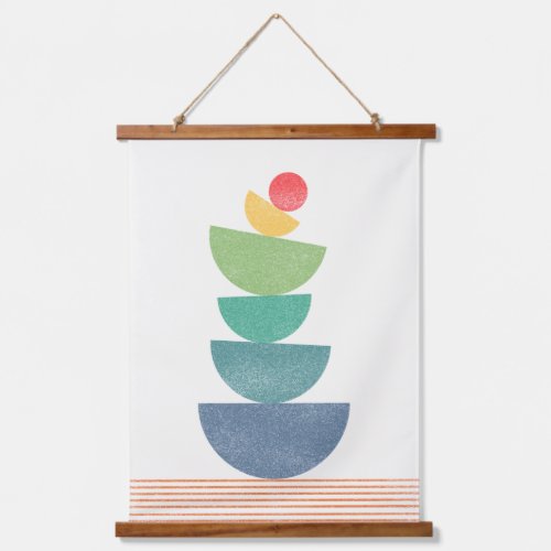 Falling orange abstract mid century hanging tapestry