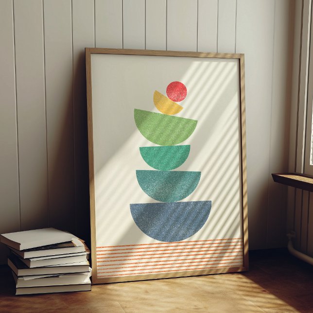 Falling orange abstract mid century poster (Creator Uploaded)