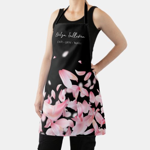 Falling petals beauty professional apron