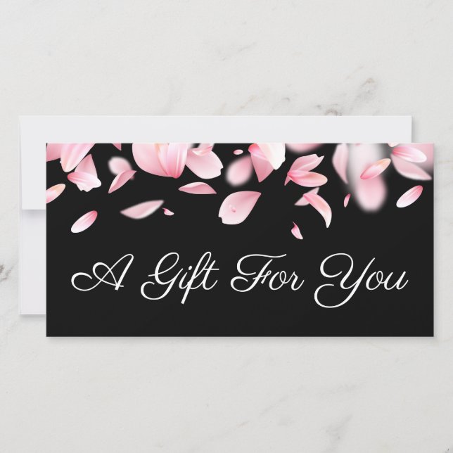 Falling petals gift certificate (Front)