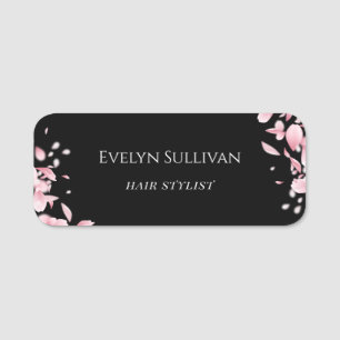 Falling petals name tag