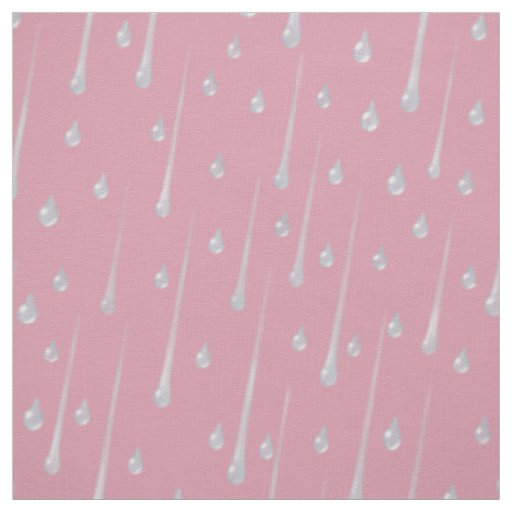 Falling Raindrops Cute Rainy Day Dusky Pink Fabric