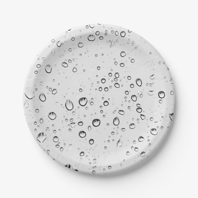 Falling Raindrops Paper Plates (Front)