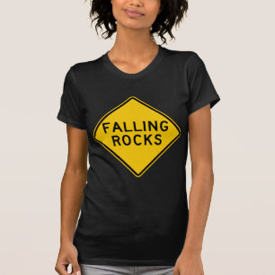 Falling Rocks Zone Highway Sign T-Shirt